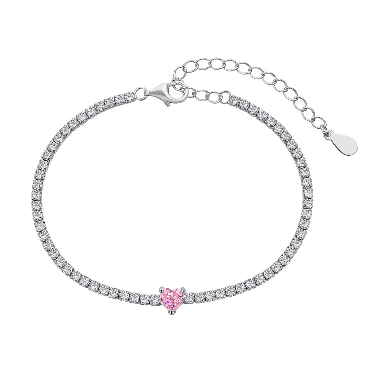 [Amore]0.5 Carat Elegant Romantic Heart Shape Lover Bracelet