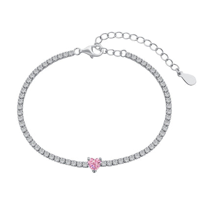[Amore]0.5 Carat Elegant Romantic Heart Shape Lover Bracelet
