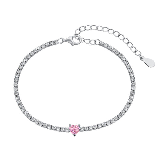 [Amore]0.5 Carat Elegant Romantic Heart Shape Lover Bracelet