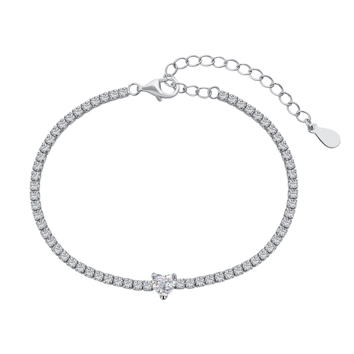 [Amore]0.5 Carat Elegant Romantic Heart Shape Lover Bracelet
