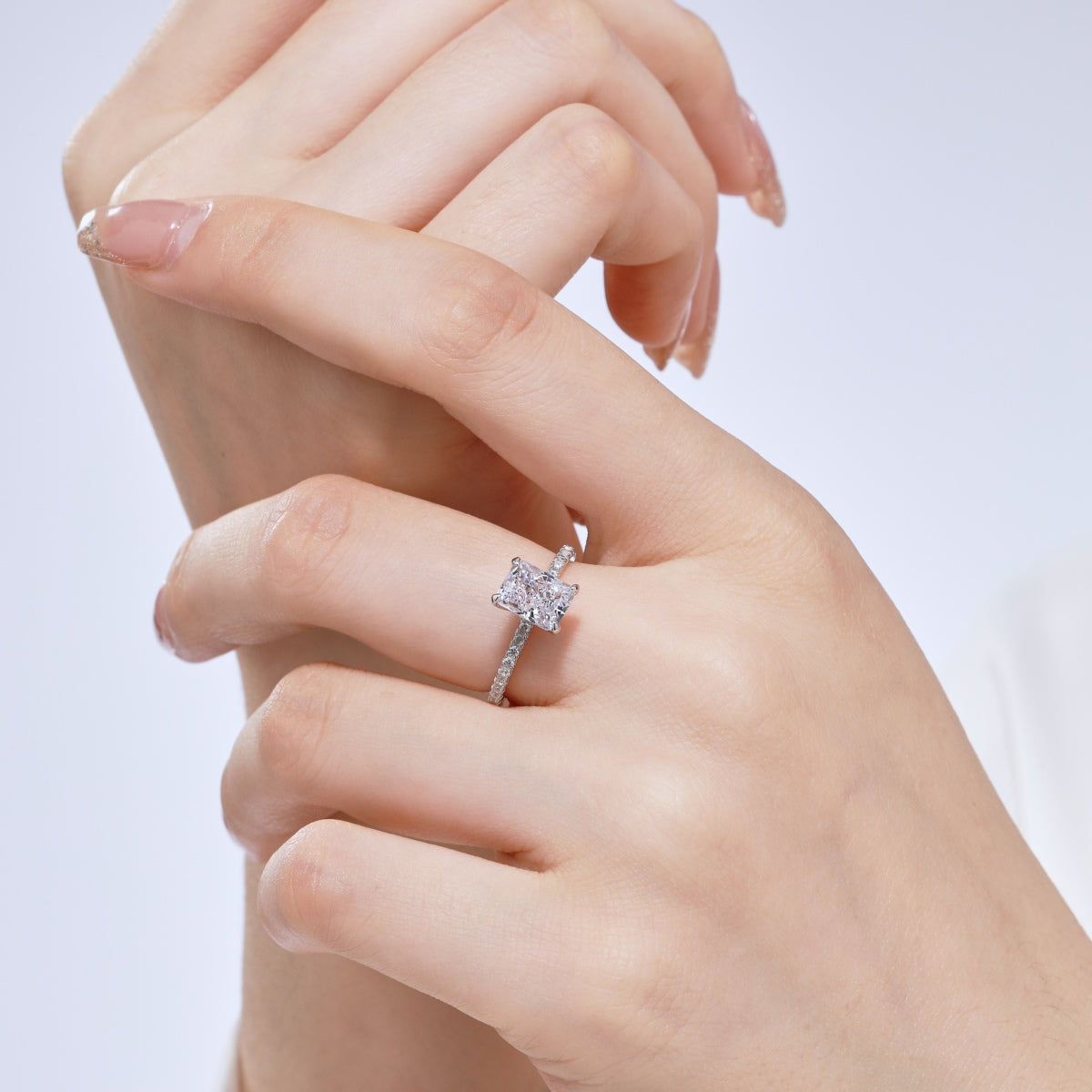 [Amore]2.0 Carat Dazzling Sparkling Radiant Cut Party Ring