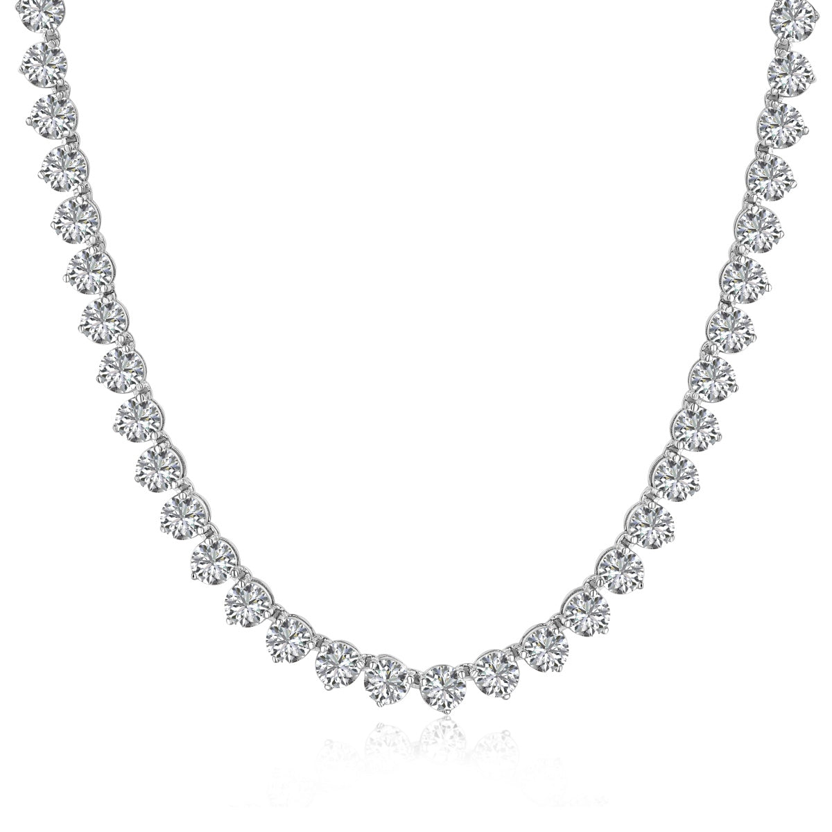 [Amore]Ornate Heart Cut Tennis Necklace