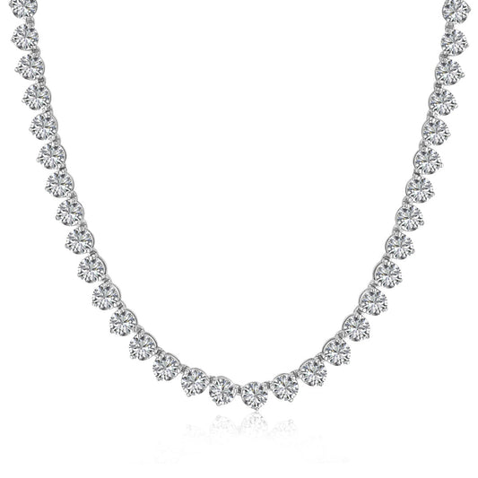 [Amore]Ornate Heart Cut Tennis Necklace