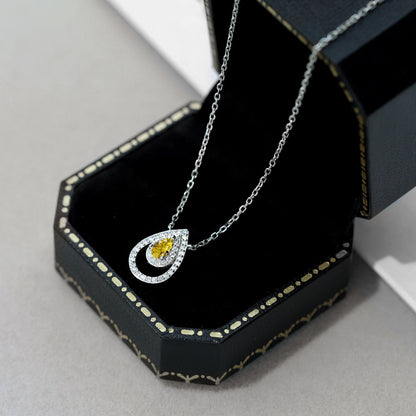 [Amore]Sparkling Pear Cut Necklace