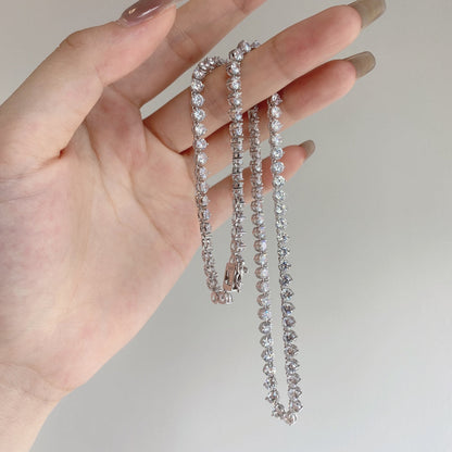 [Amore]Ornate Heart Cut Tennis Necklace