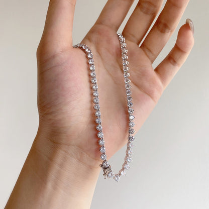 [Amore]Ornate Heart Cut Tennis Necklace