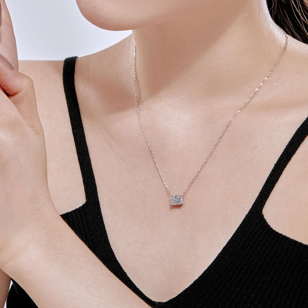 [Amore]Luxurious Square Shape Colorful Necalack