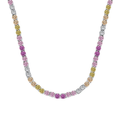 [Amore]Delicate Colorful Tennis Necklace