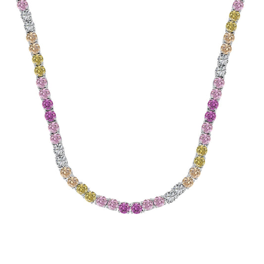 [Amore]Delicate Colorful Tennis Necklace