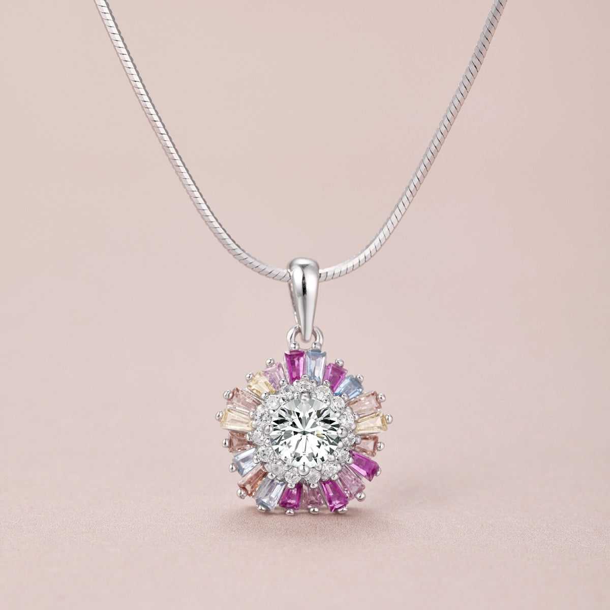 [Amore]Charming Flower Colorful Necklace