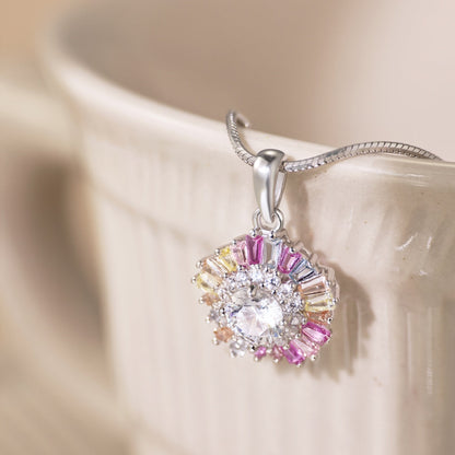 [Amore]Charming Flower Colorful Necklace