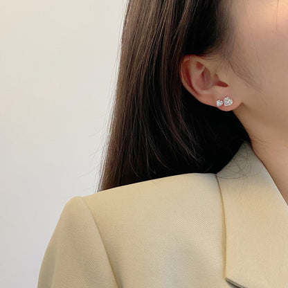 [Amore]Double Heart-Shape Classic Princess Style Earrings