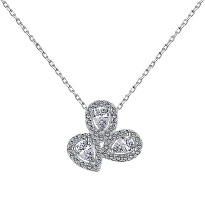 [Amore]Elegant Flower Shape Pear Cut Necklace