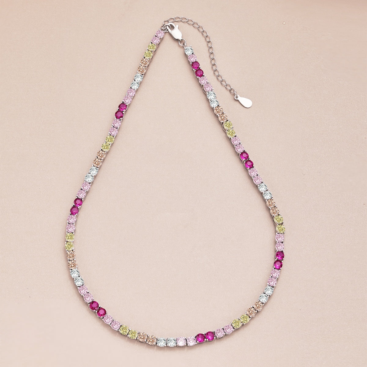 [Amore]Delicate Colorful Tennis Necklace