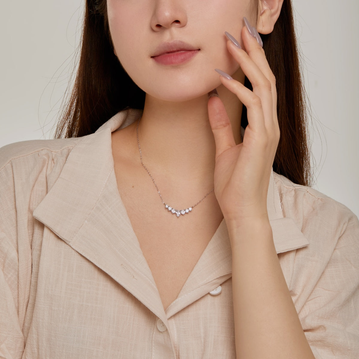 [Amore]Dainty Colorful Heart Necklace