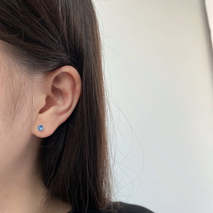 [Amore]Sparkling Colorful Round Shape Earrings