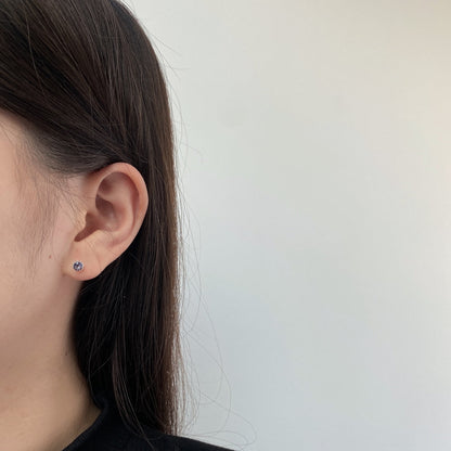 [Amore]Sparkling Colorful Round Shape Earrings