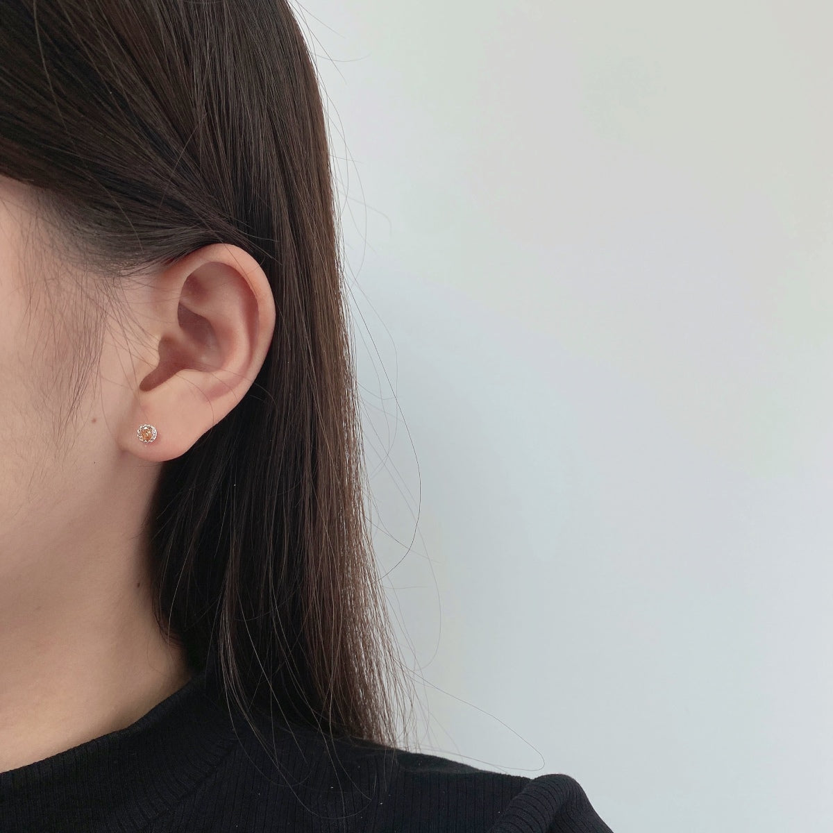 [Amore]Sparkling Colorful Round Shape Earrings