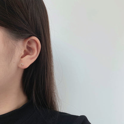 [Amore]Sparkling Colorful Round Shape Earrings
