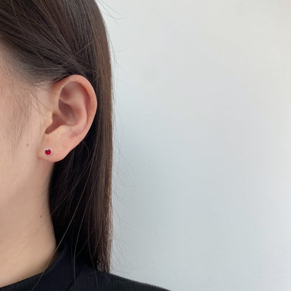 [Amore]Sparkling Colorful Round Shape Earrings