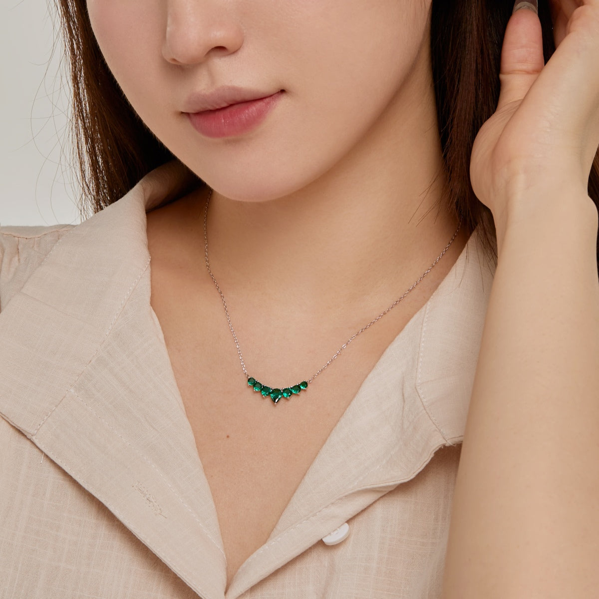 [Amore]Dainty Colorful Heart Necklace