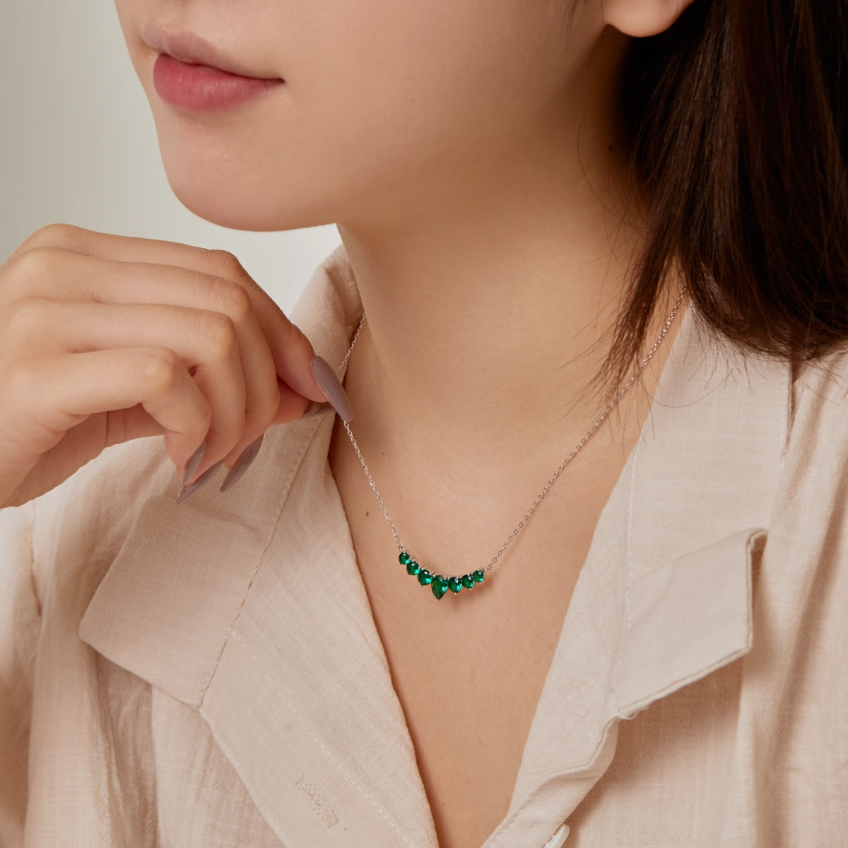 [Amore]Dainty Colorful Heart Necklace