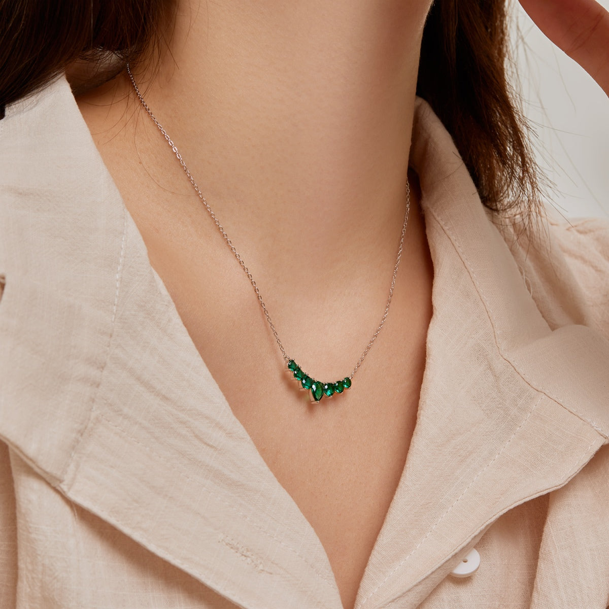 [Amore]Dainty Colorful Heart Necklace
