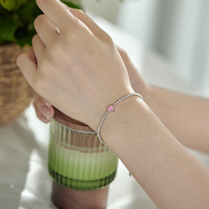 [Amore]0.5 Carat Elegant Romantic Heart Shape Lover Bracelet