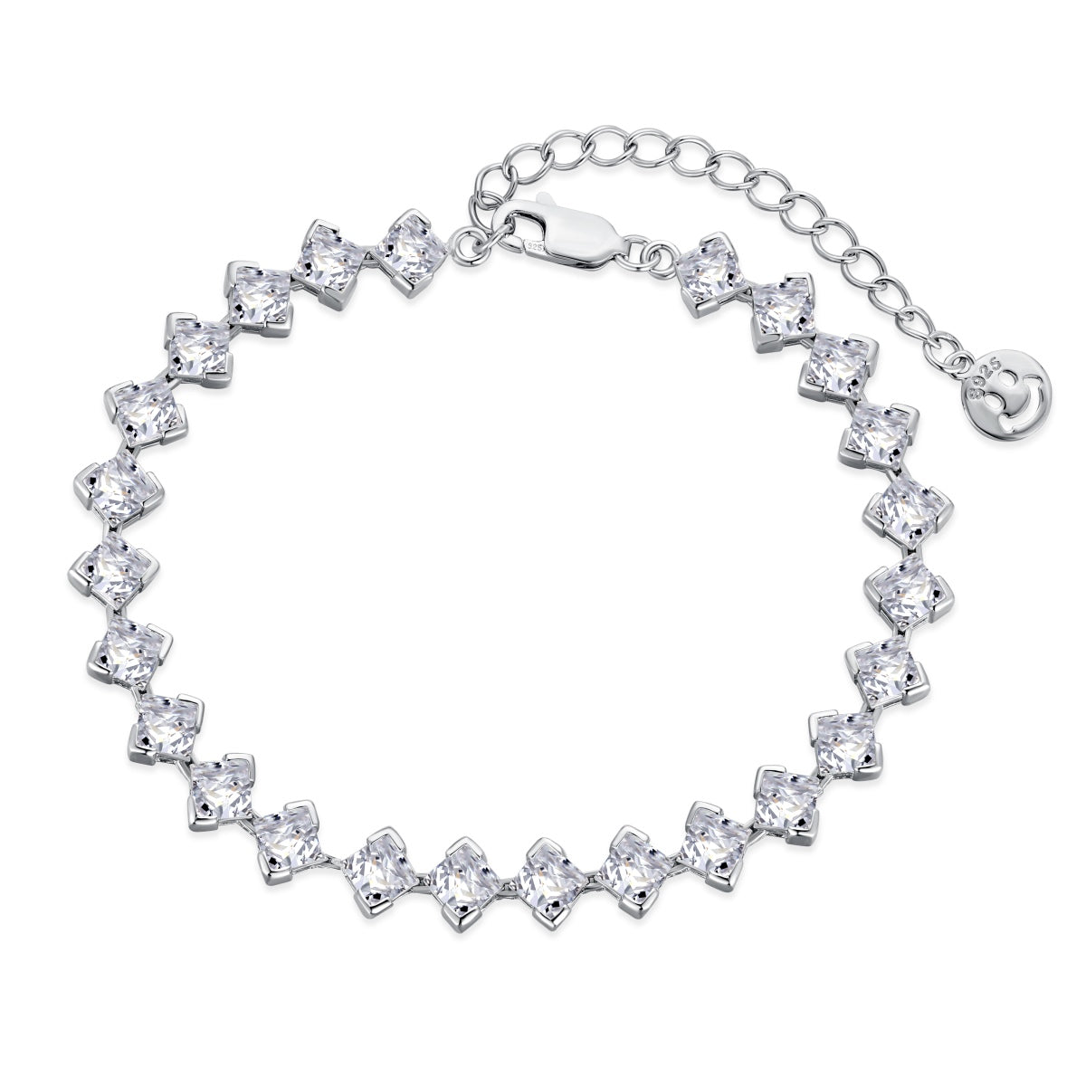 [Amore]0.5 Carat Ornate Princess Cut Daily Bracelet