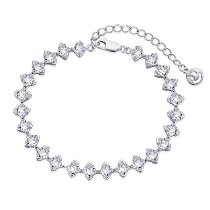 [Amore]0.5 Carat Ornate Princess Cut Daily Bracelet