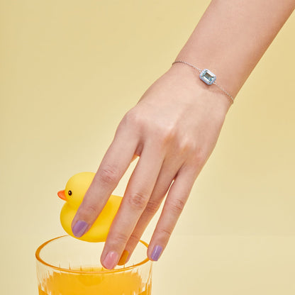 [Amore]2.0 Carat Sparkling Colorful Emerald Cut Daily Bracelet