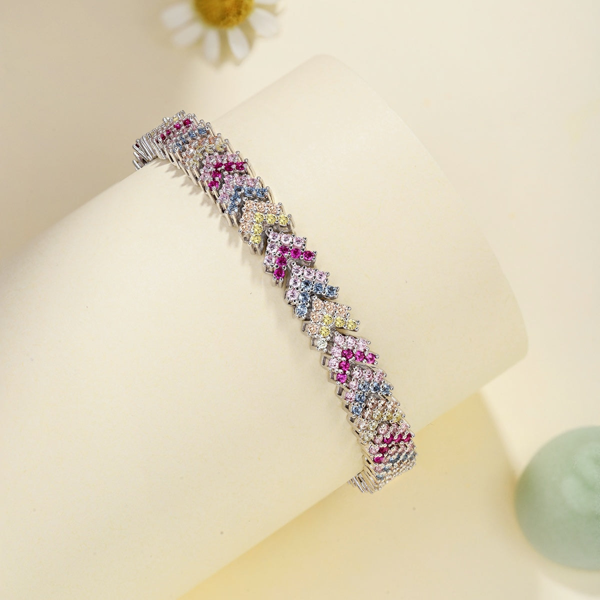 [Amore]Ornate Sparkling Round Cut Party Bracelet