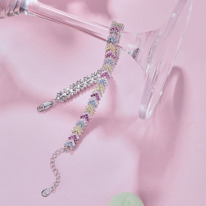[Amore]Ornate Sparkling Round Cut Party Bracelet