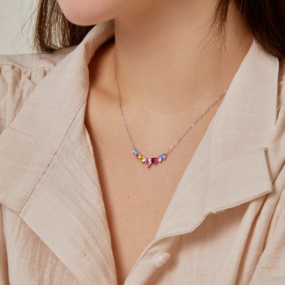 [Amore]Dainty Colorful Heart Necklace