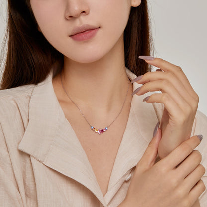 [Amore]Dainty Colorful Heart Necklace