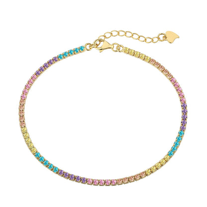 [Amore]Dazzling Colorful Round Cut Daily Bracelet