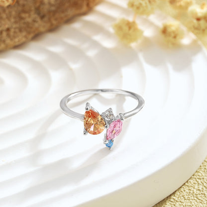 [Amore]Radiant Colorful Multi Cut Daily Ring