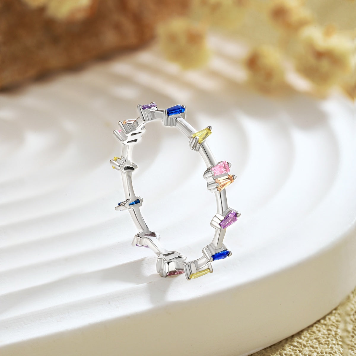 [Amore]Unique Trapezoid Cut Daily Ring