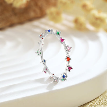 [Amore]Radiant Colorful Round Cut Daily Ring