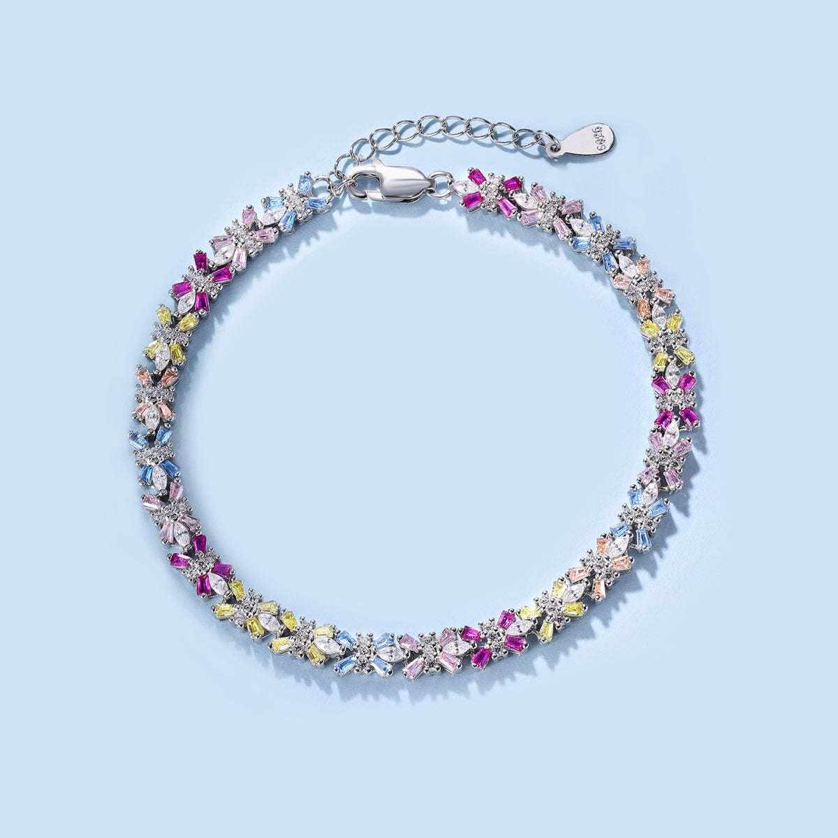 [Amore]Radiant Colorful Emerald Cut Party Bracelet