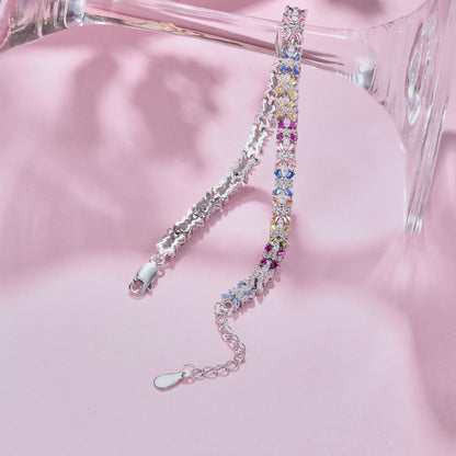 [Amore]Radiant Colorful Emerald Cut Party Bracelet