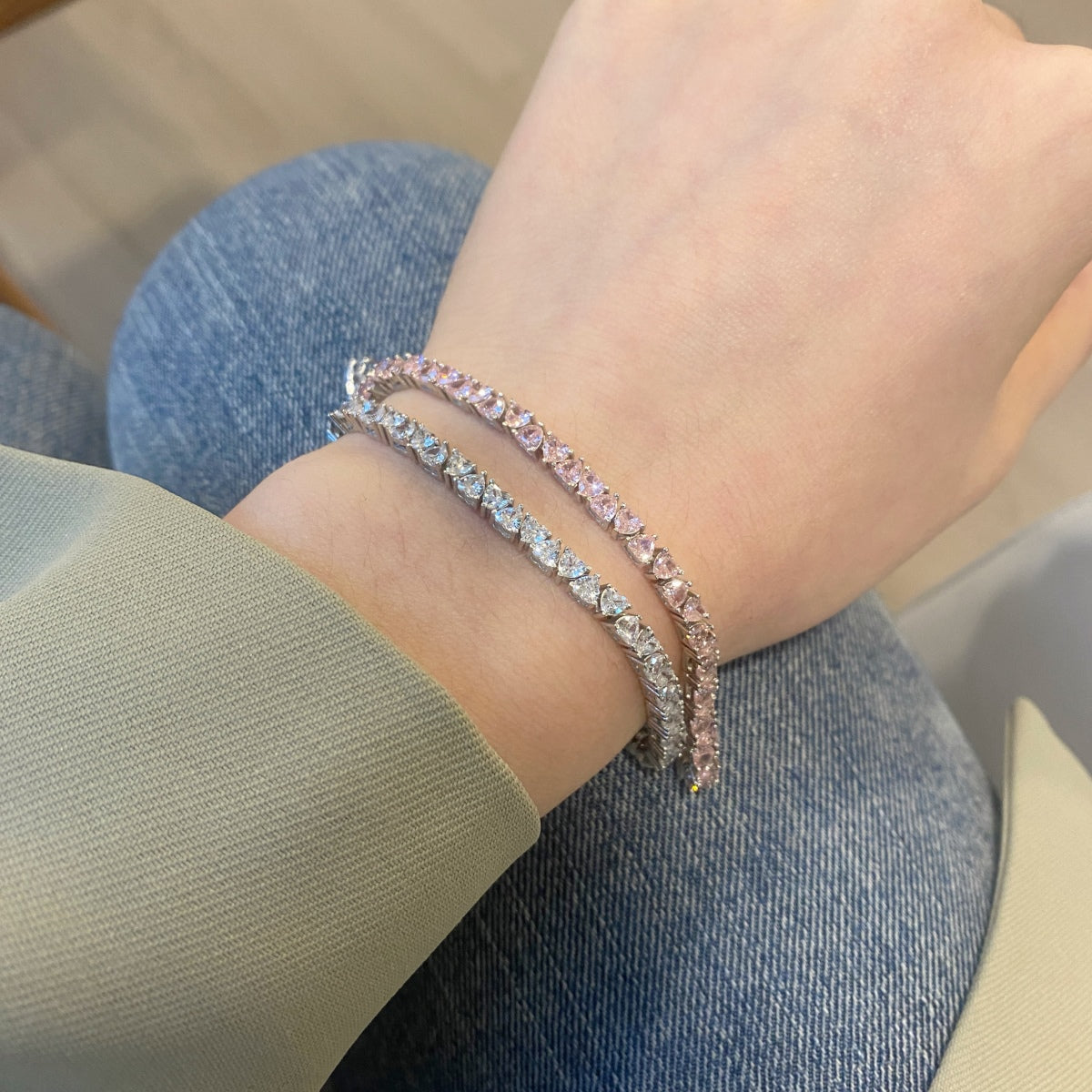 [Amore]Dazzling Romantic Heart Shape Lover Bracelet