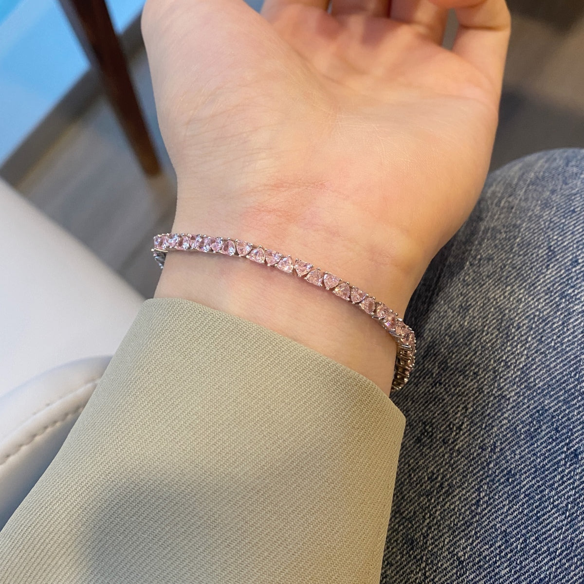 [Amore]Dazzling Romantic Heart Shape Lover Bracelet