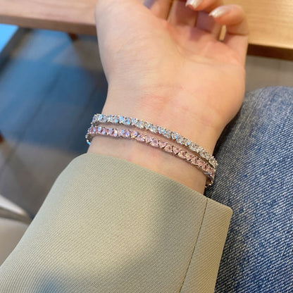 [Amore]Dazzling Romantic Heart Shape Lover Bracelet