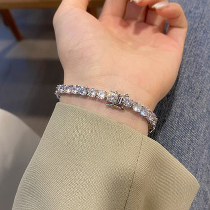 [Amore]Ornate Sparkling Round Cut Wedding Bracelet