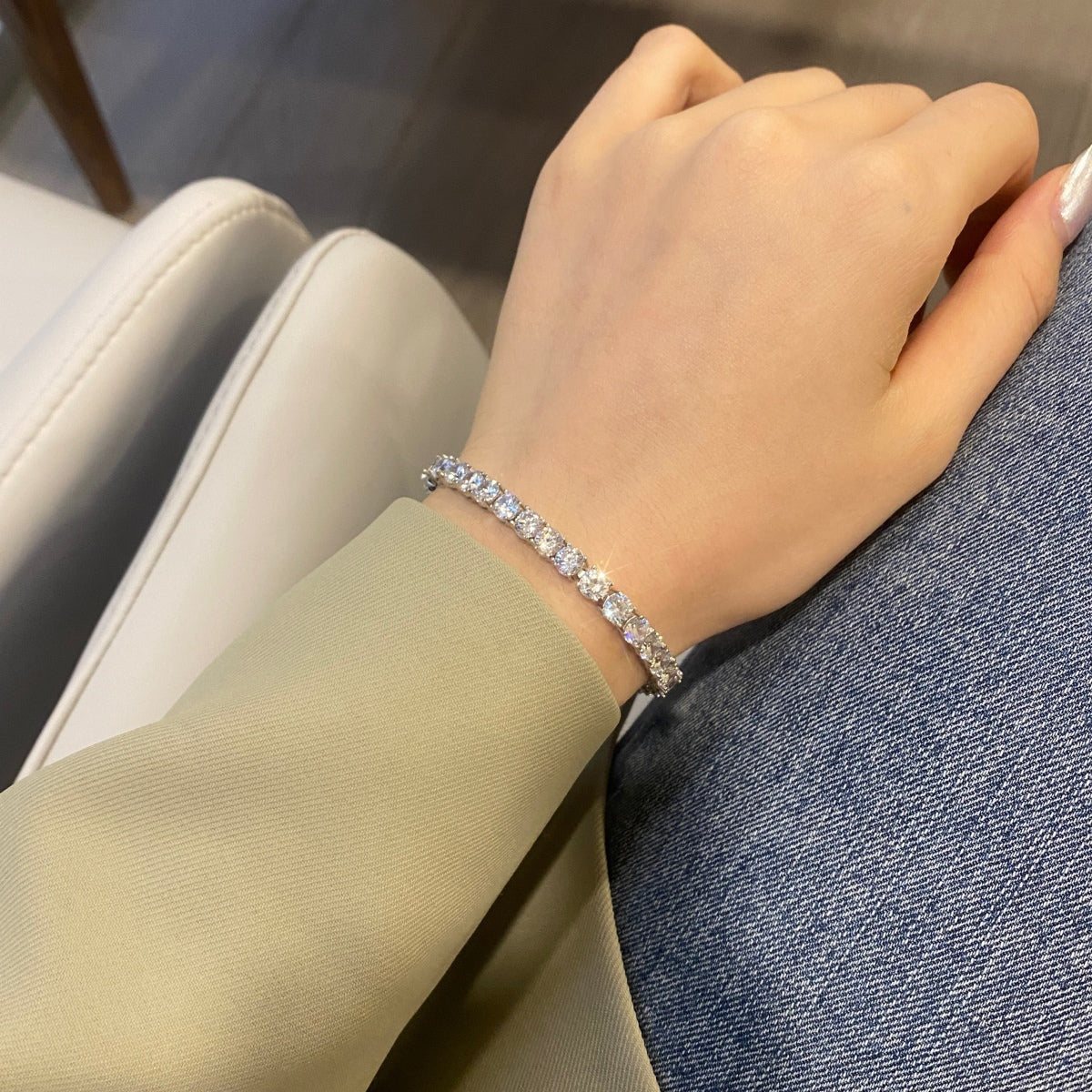 [Amore]Ornate Sparkling Round Cut Wedding Bracelet