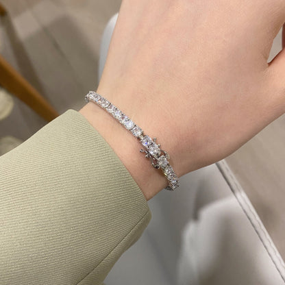 [Amore]Luxurious Ornate Round Cut Tennis Bracelet