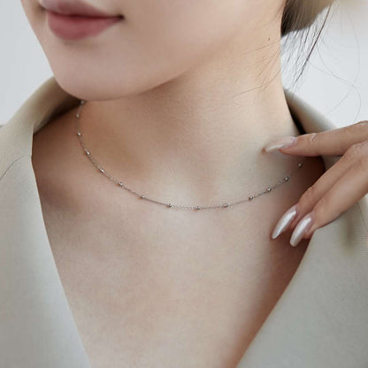 [Amore]Small Bead Clavicle Chain Simple Necklace