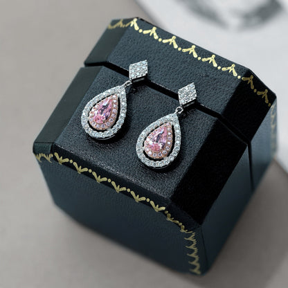 [Amore]Ornate Delicate Water Drop Shape Banquet Earrings