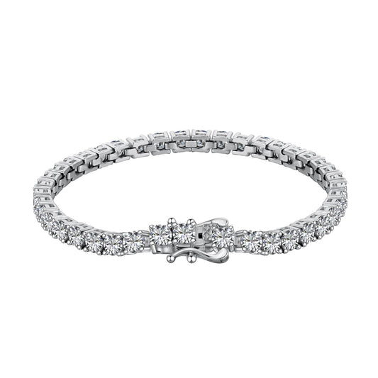 [Amore]Luxurious Ornate Round Cut Tennis Bracelet